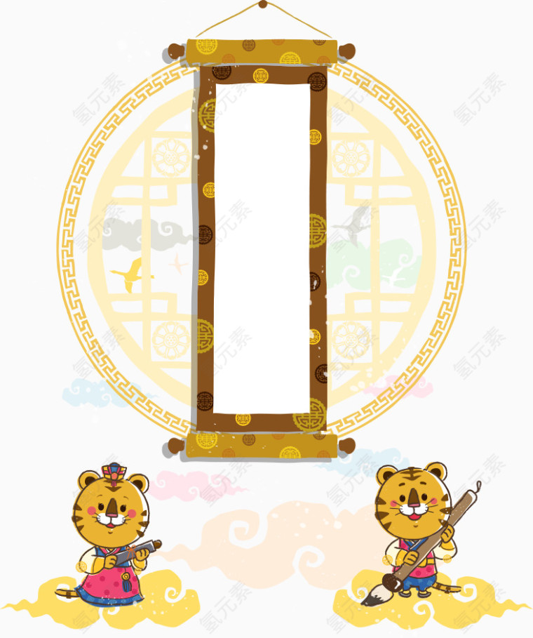 矢量老虎夫妻