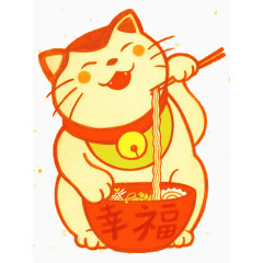 吃面的招财猫