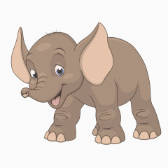 黄色质感大象微笑