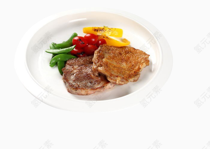 香煎鸡腿拼猪扒