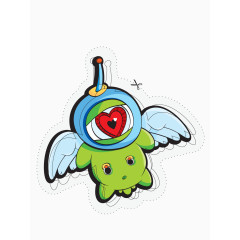 潮流卡通可爱小魔怪矢量素材