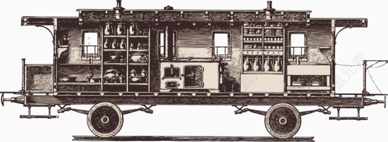 复古火车元素图