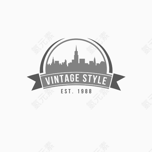 复古建筑物图标