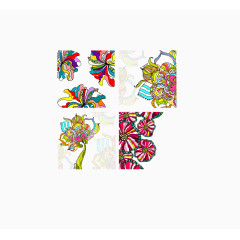 手绘荷花底纹背景矢量图