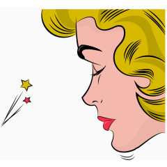 卡通矢量外国金发美女