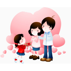 爱心装饰一家人