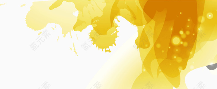 黄色水彩墨迹
