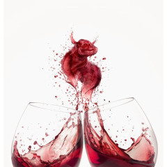 红色酒杯免扣元素