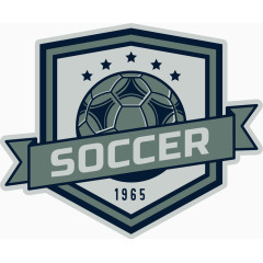 复古蓝色足球俱乐部徽章