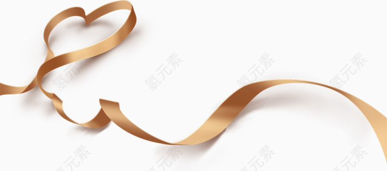 黄色爱心丝带七夕情人节