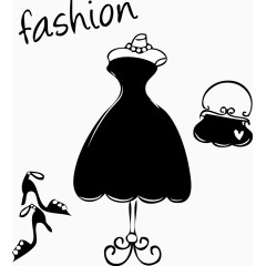 时尚裙子包包高跟鞋