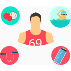 矢量手绘运动扁平图标