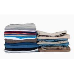 一堆男士休闲衣服