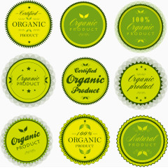 绿色有机食品标签矢量素材