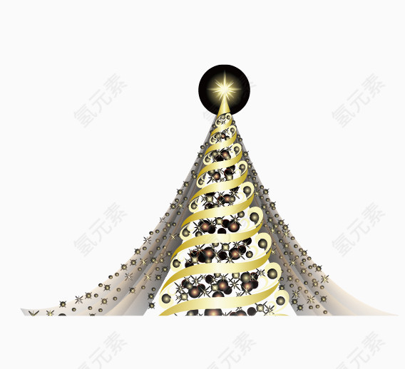 金色的圣诞树矢量