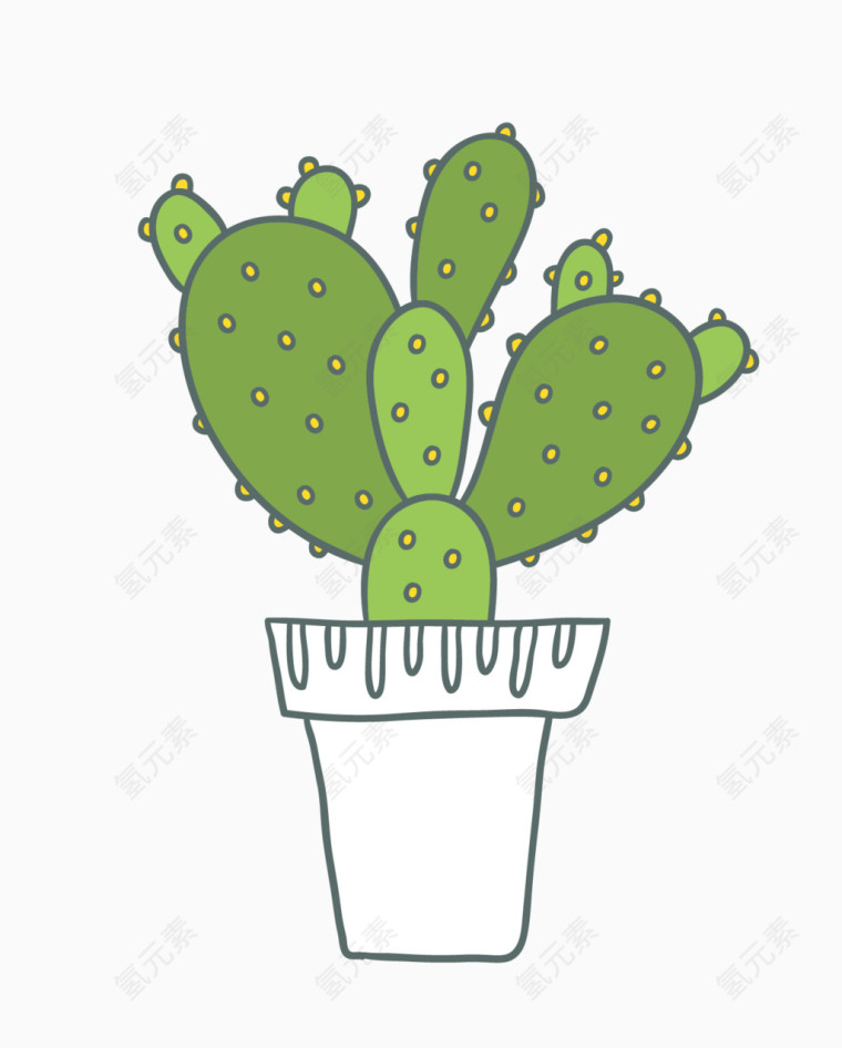 卡通手绘仙人掌