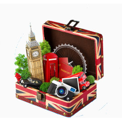 放在手提箱里的英国标志