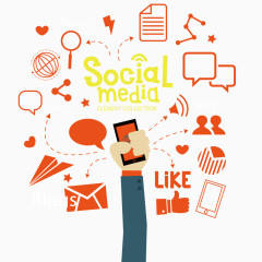 矢量扁平化手机网络素材