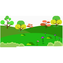 山坡风景背景矢量图