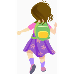 矢量手绘小学生