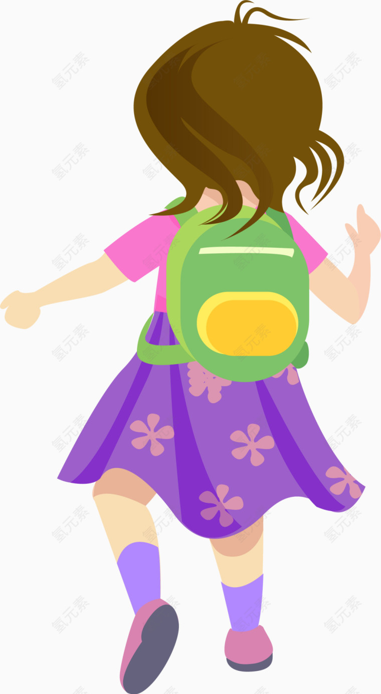 矢量手绘小学生