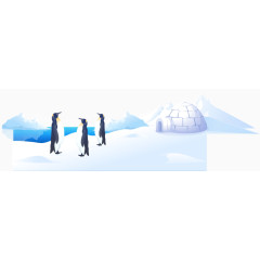 矢量手绘南极冰川