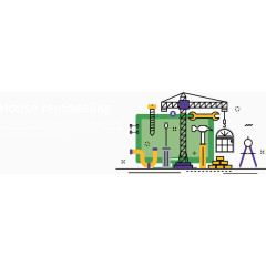 绿色矢量施工场所