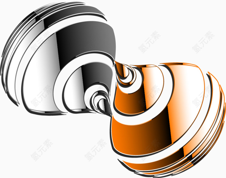 矢量手绘金色陀螺