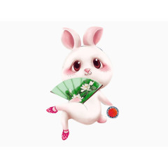 兔子手拿月饼免抠图