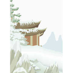 雪景冬天温暖冬素材