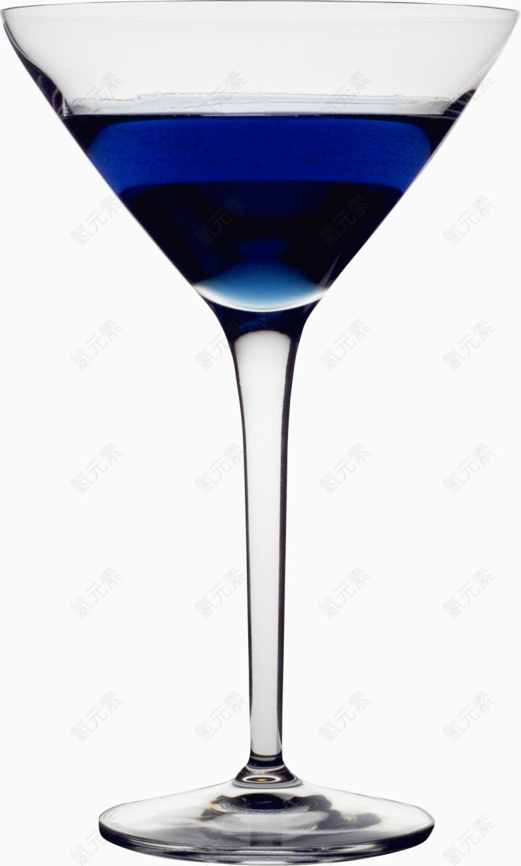 蓝色深邃酒杯素材免抠