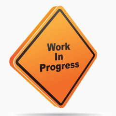 警示牌橙色立体矢量