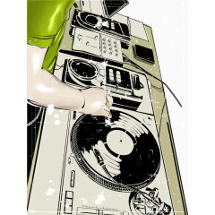 音乐DJ卡通风格人物