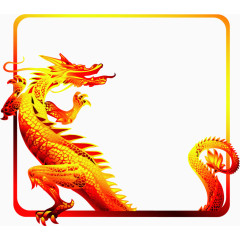 矢量手绘金龙边框