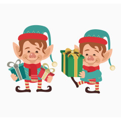 送圣诞礼物的小丑矢量素材