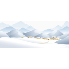雪景大雪矢量严冬