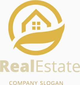 矢量金色商标LOGO房地产业