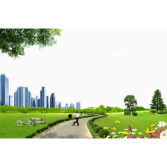 城市公园中的小路