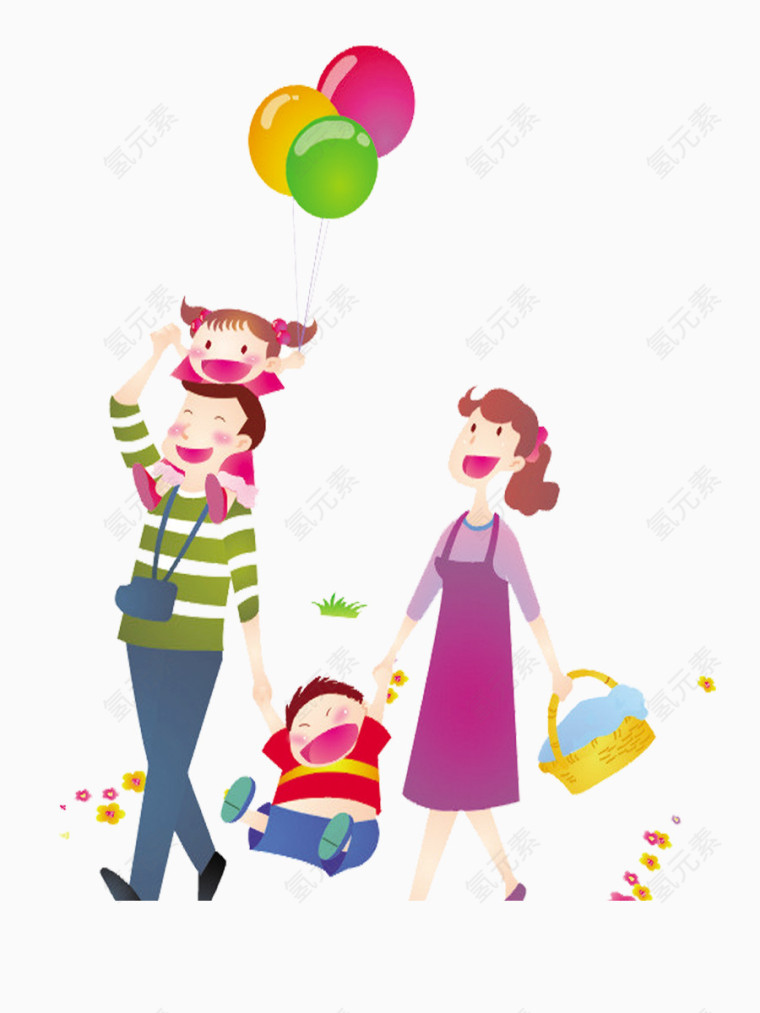 一家三口卡通人物