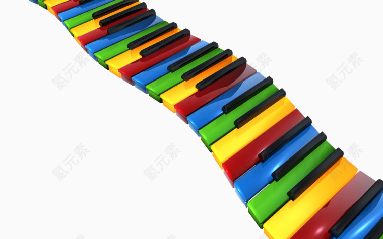 彩色的抽象钢琴键