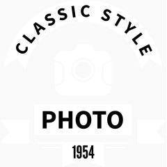 白色摄影俱乐部标志矢量图