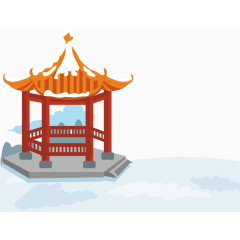 雪景凉亭