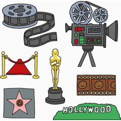 可爱奥斯卡电影节矢量元素