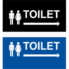 2款公共厕所标志牌子矢量图