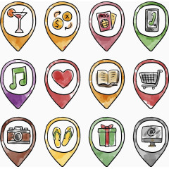 手绘图标矢量素材