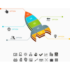矢量商务火箭PPT