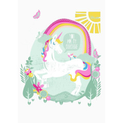 童话世界独角兽白马