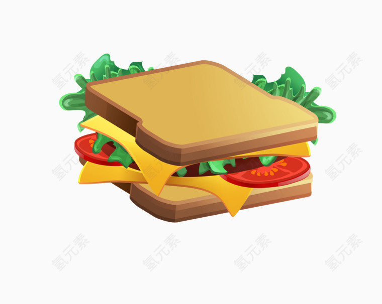 矢量多层蔬菜汉堡包快餐美食图案