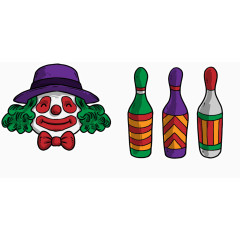 马戏团保龄球表演PNG矢量素材