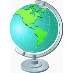 手绘绿色地球仪开学季